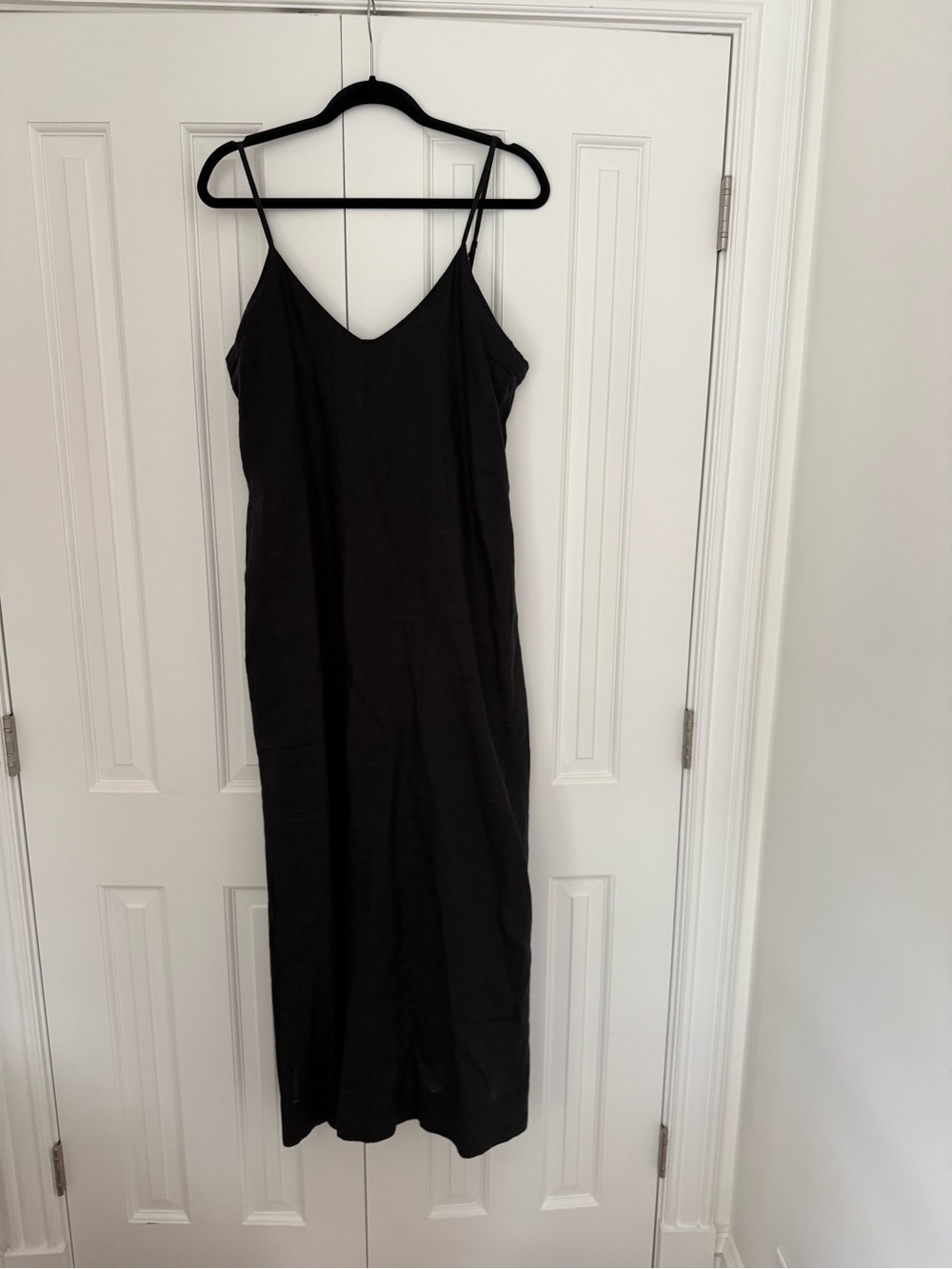 Black Slip Maxi Dress with Thin adjustable straps by Travota